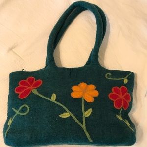 Handmade felt wool handbag